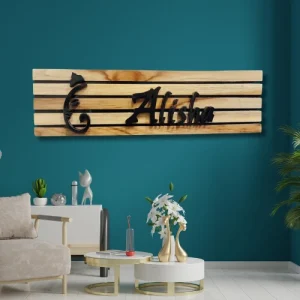 Artisanal Wooden Nameplate.