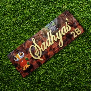 Artisanal Wooden Nameplate.