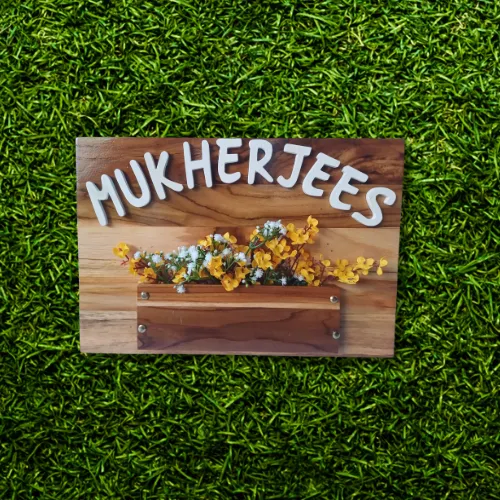 Artisanal Wooden Nameplate.