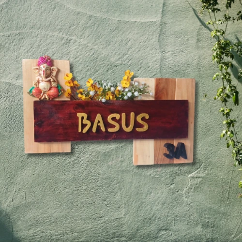 Artisanal Wooden Nameplate.